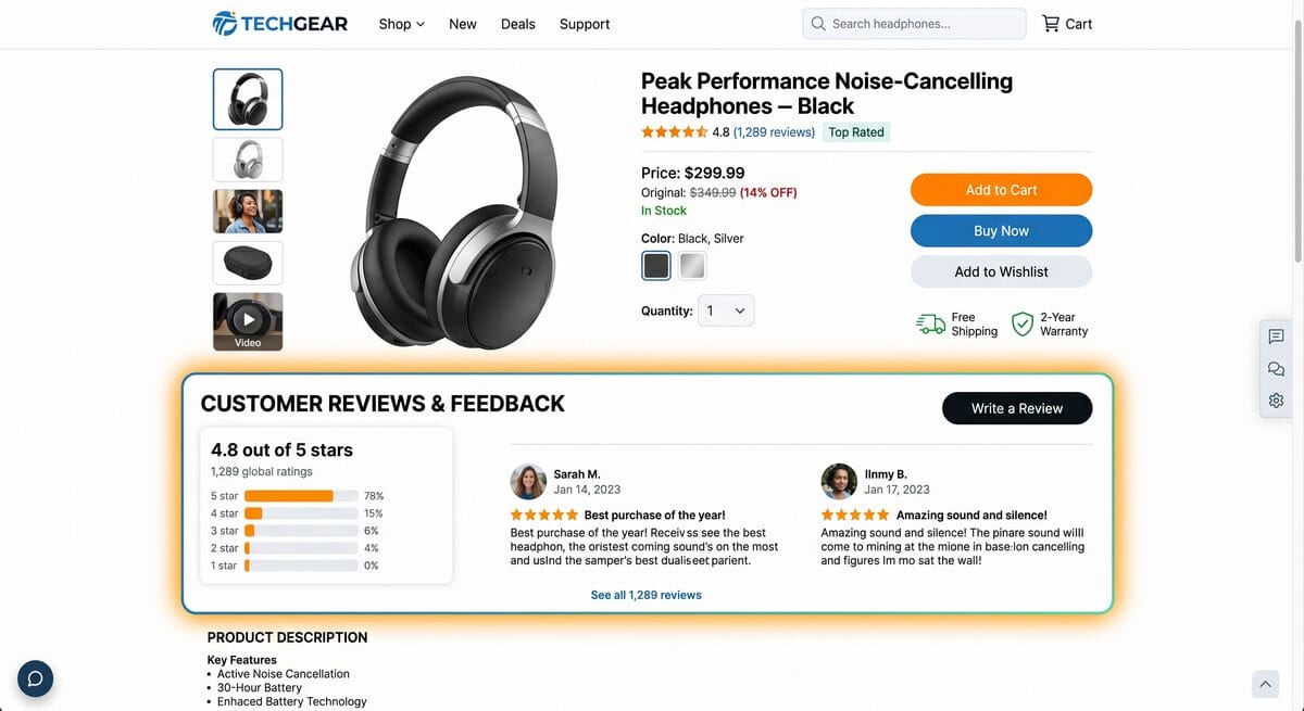 Trust signals for dropshipping stores