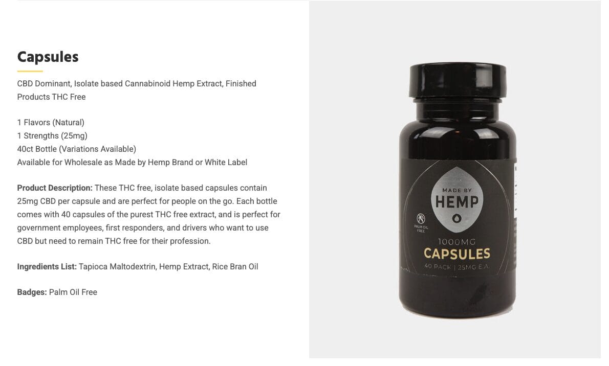 Capsules for CBD dropshipping