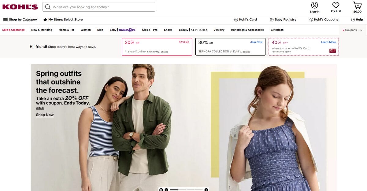 Kohl’s free supplier