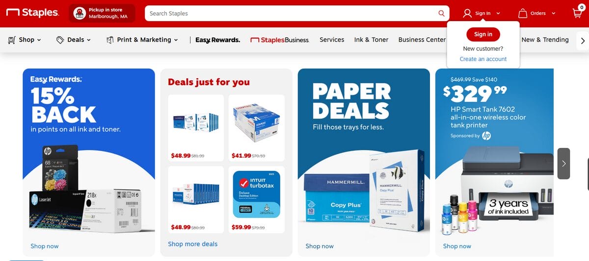 Staples as free dropshipping supplier