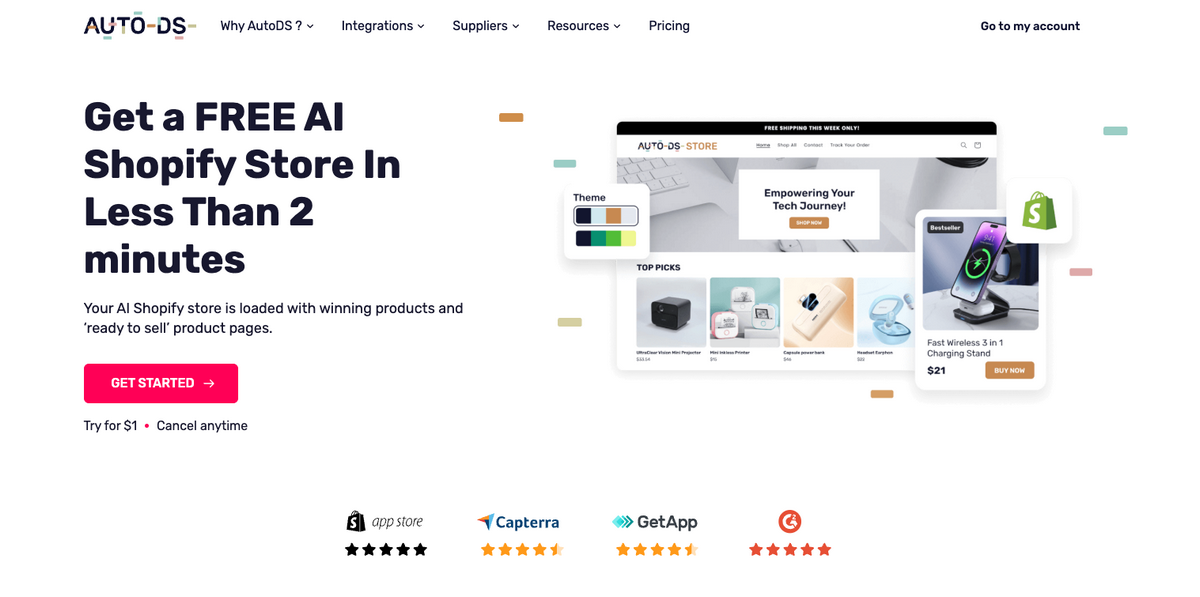 AutoDS AI Shopify Store Builder