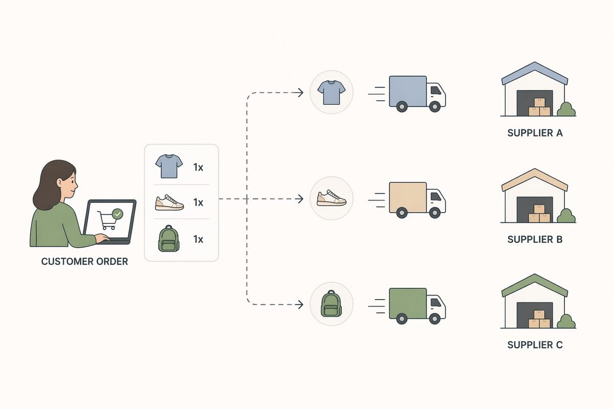 shipping from multiple suppliers on Shopify