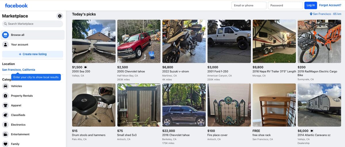 Post on Facebook Marketplace as a business