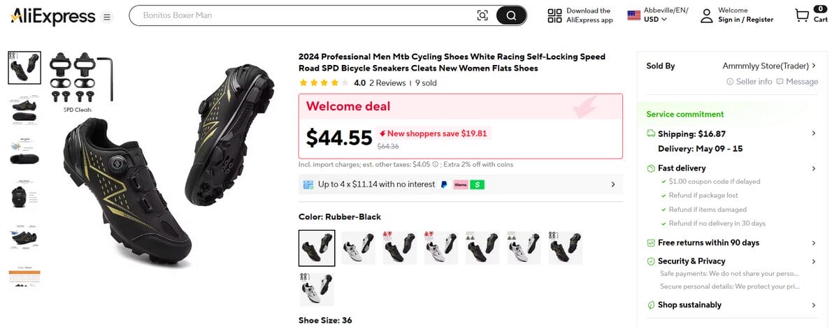 Running Shoes product for shoe dropshipping stores