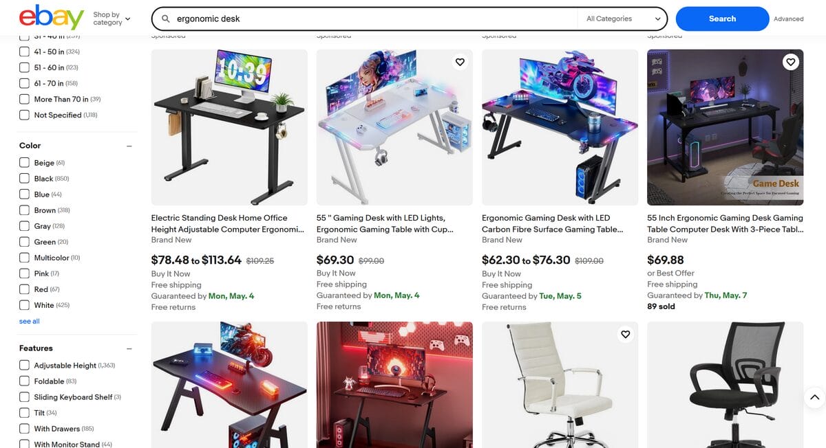 Home Office & Productivity Gear eBay dropshipping