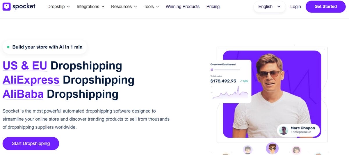 Spocket dropshipping.com alternative for dropshippers