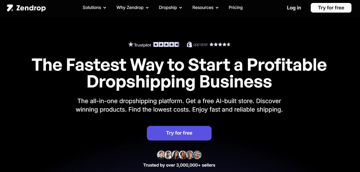 Zendrop website dropshipping.com alternative