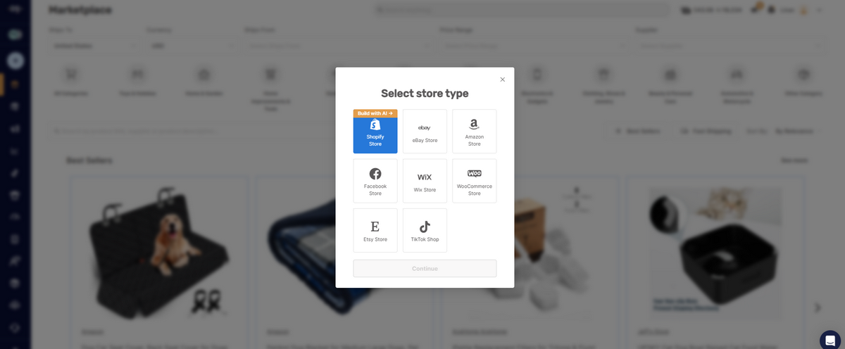 AutoDS selling channel connection