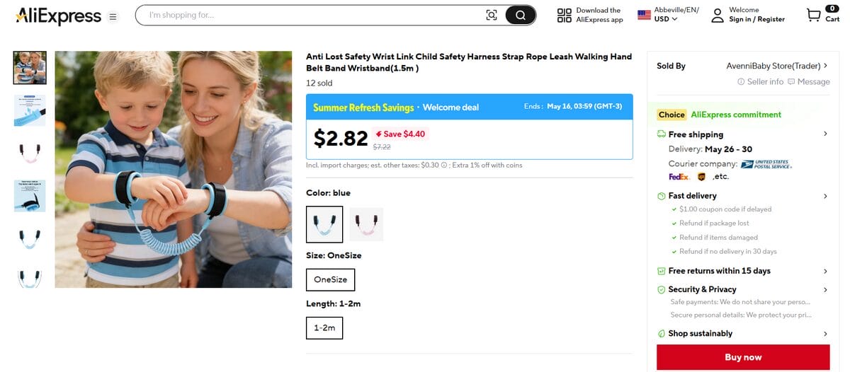Kids Safety Wrist Link Top Product To Dropship In June 2026
