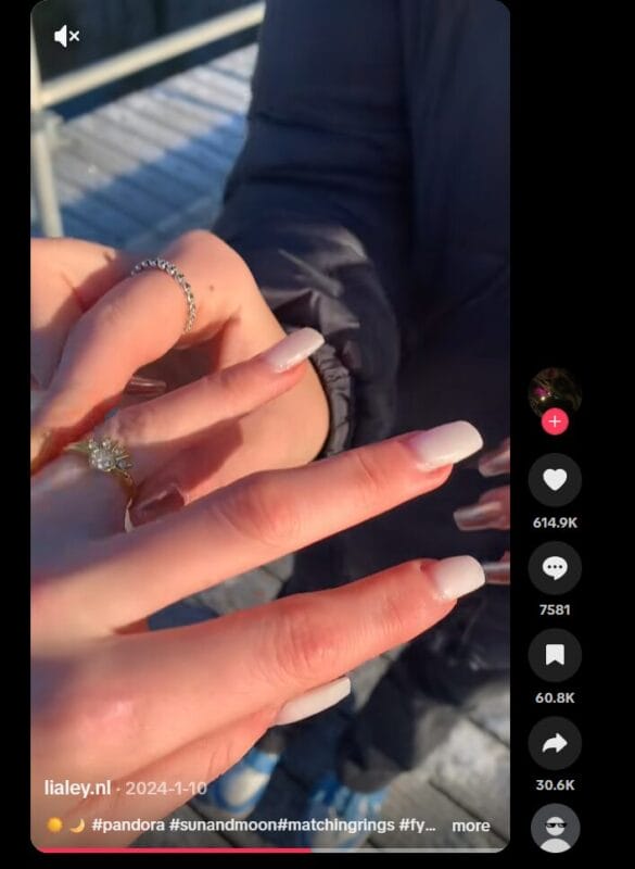 Celestial Sun and Moon Ring Set TikTok ad