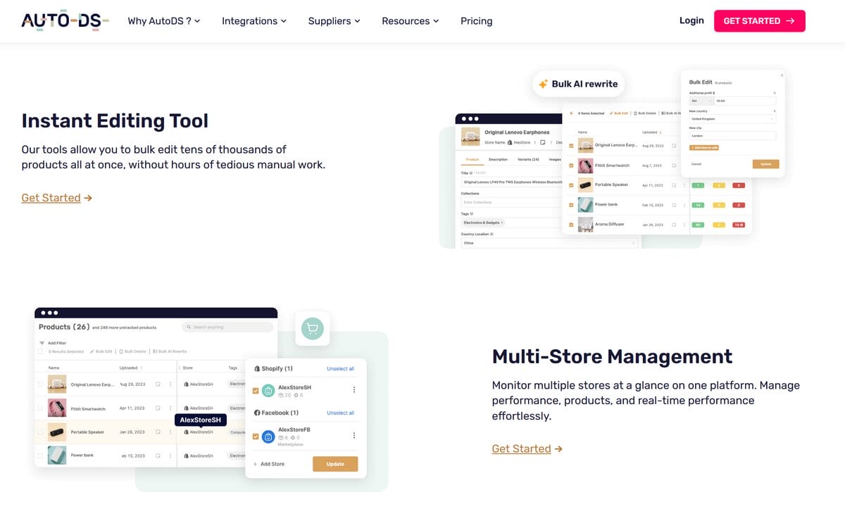 AutoDS inventory management for scaling