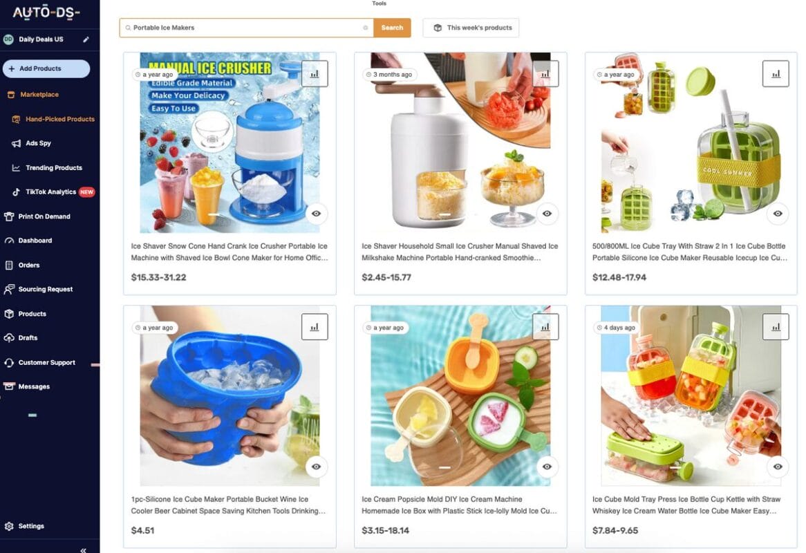 Portable Ice Makers, one of the best summer dropshipping products to sell in 2026