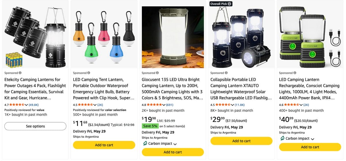 LED Camping Lanterns, one of the best summer dropshipping products to sell in 2026