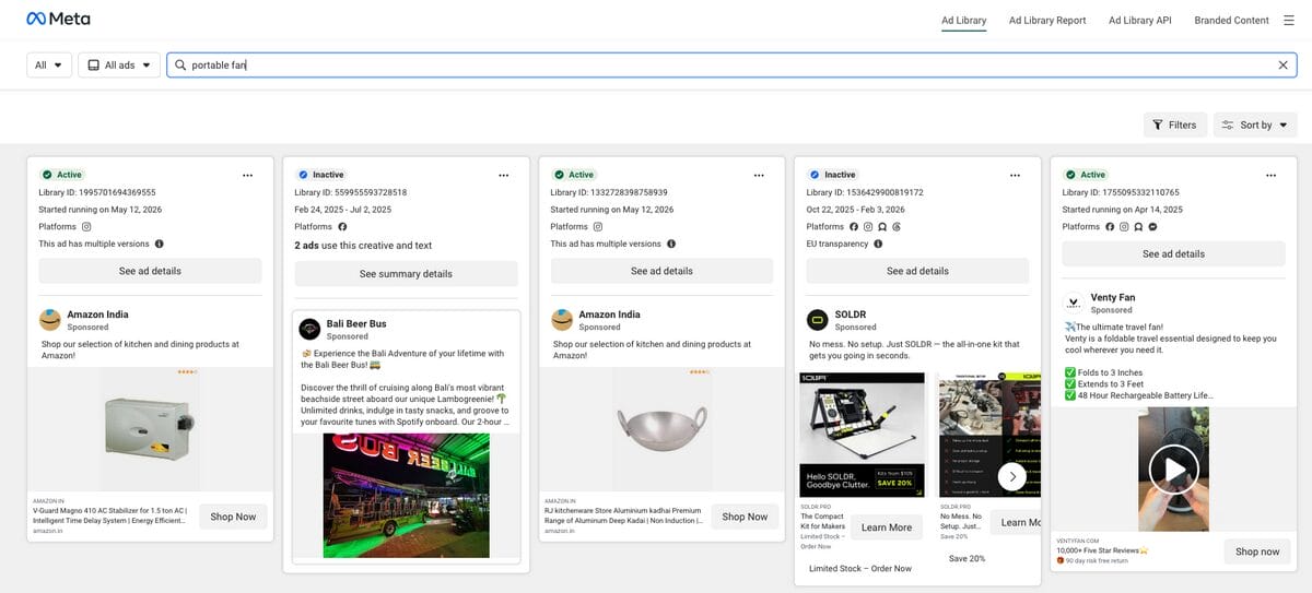 Meta Ad library to find the best summer dropshipping products to sell in 2026