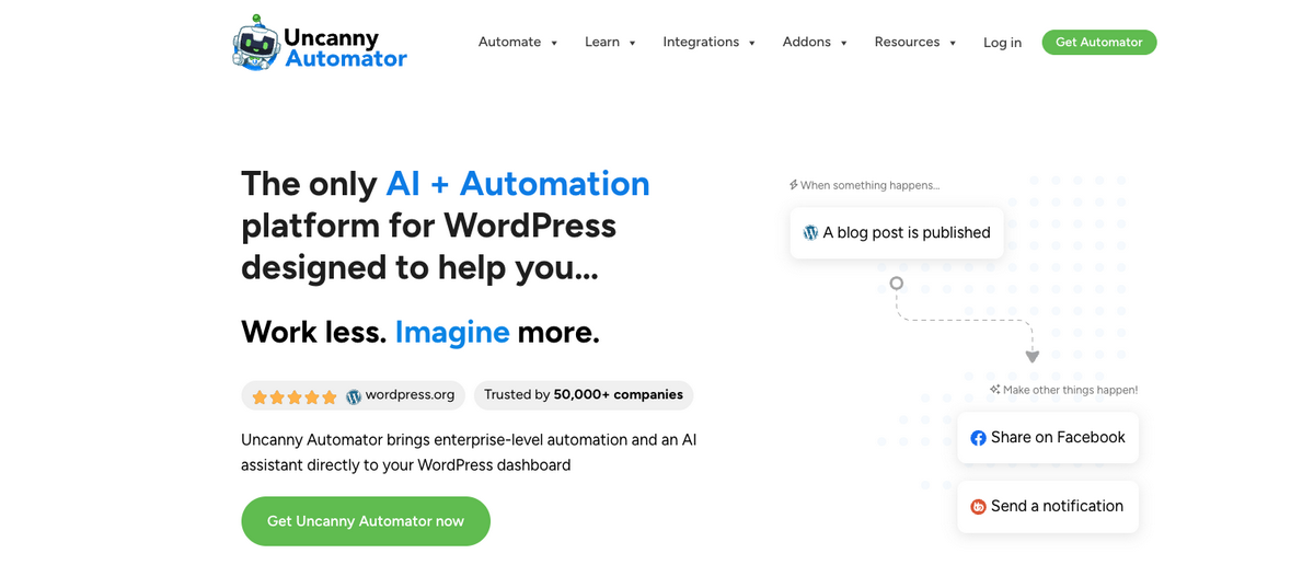 Uncanny Automator, one of the best tools for WordPress app integrations