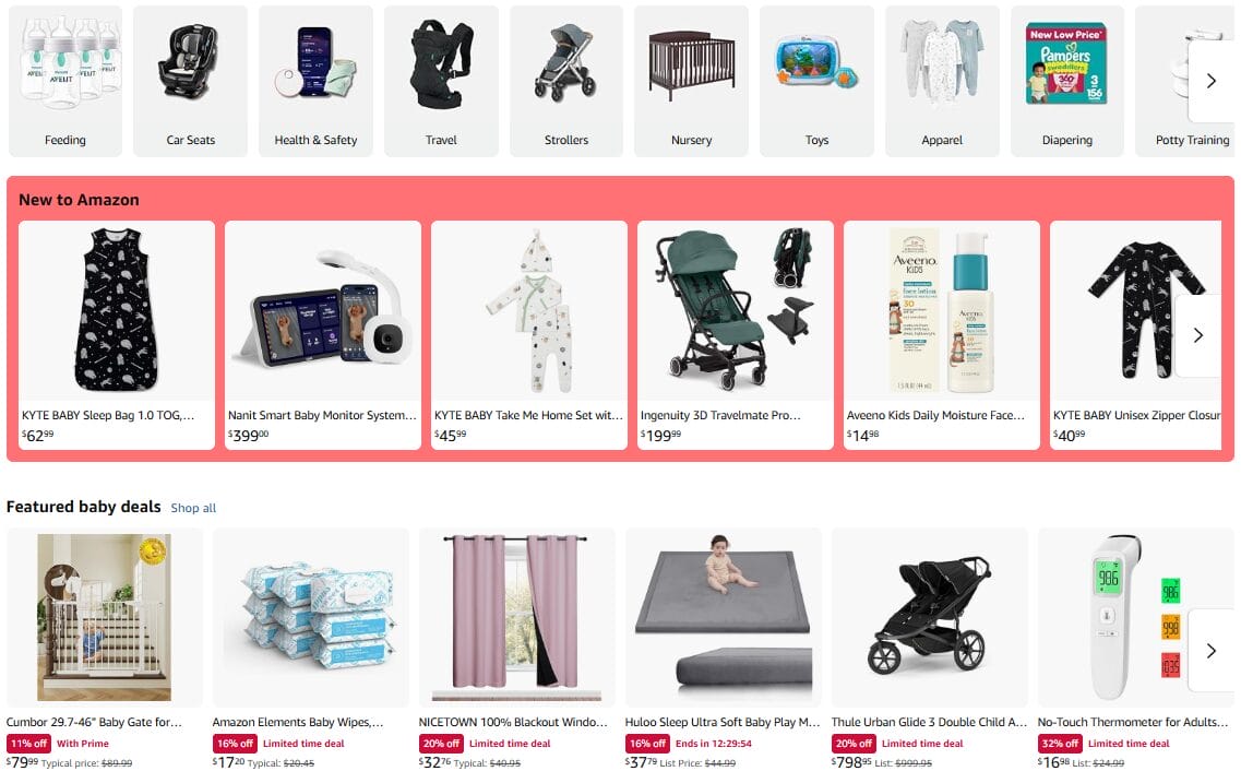 Baby and parenting store business idea on Amazon