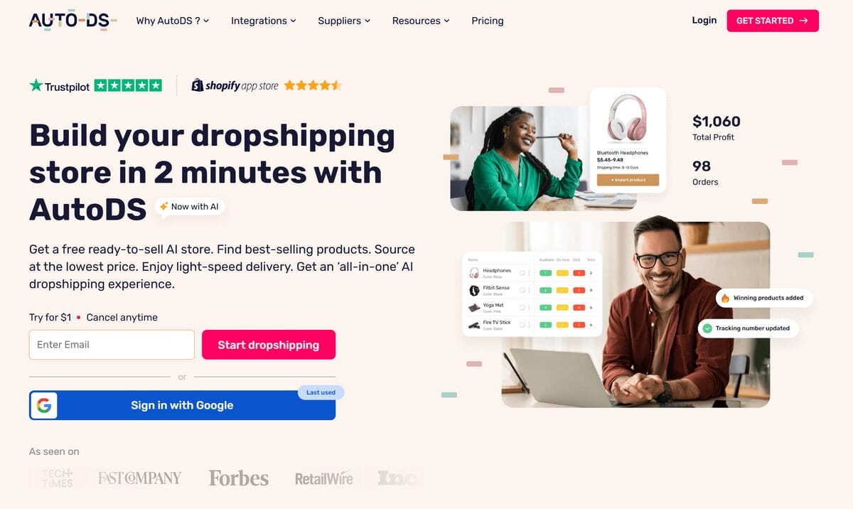 AutoDS Built-In Analytics & Full Automation Tool