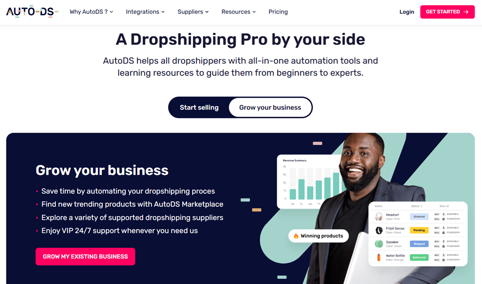AutoDS dropshipping automation platform to scale host commerce businesses