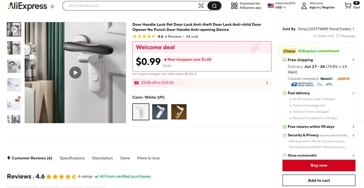 Child-Safe Door Handle Lock AliExpress Items For Dropshipping