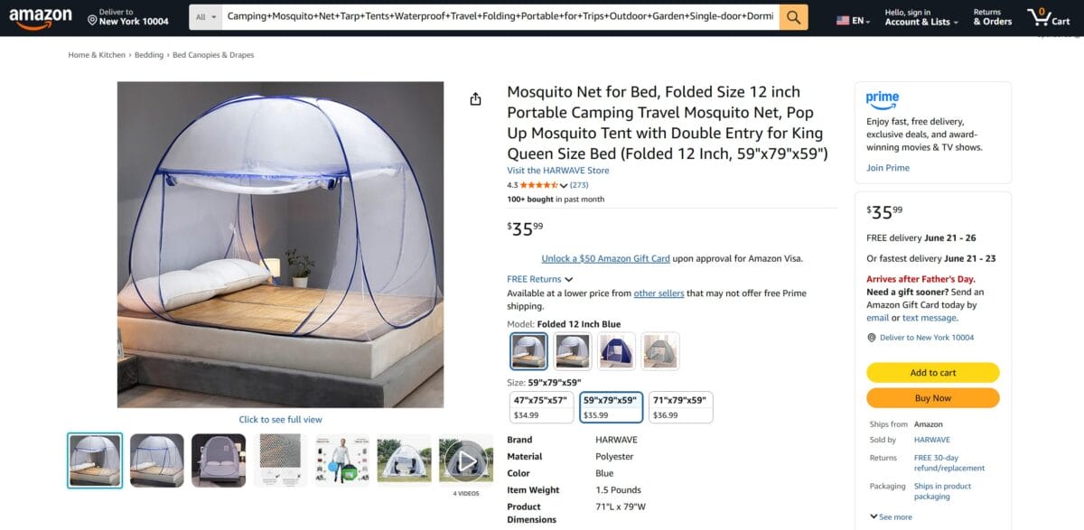 portable camping mosquito net to dropship in july 2026