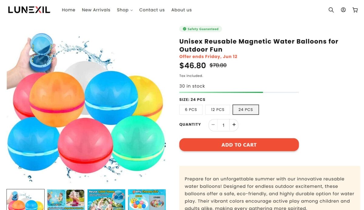Reusable Magnetic Water Balloons Seller's Website