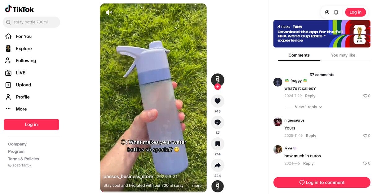 Large Capacity Mist Spray Water Bottle Ad for dropshipping