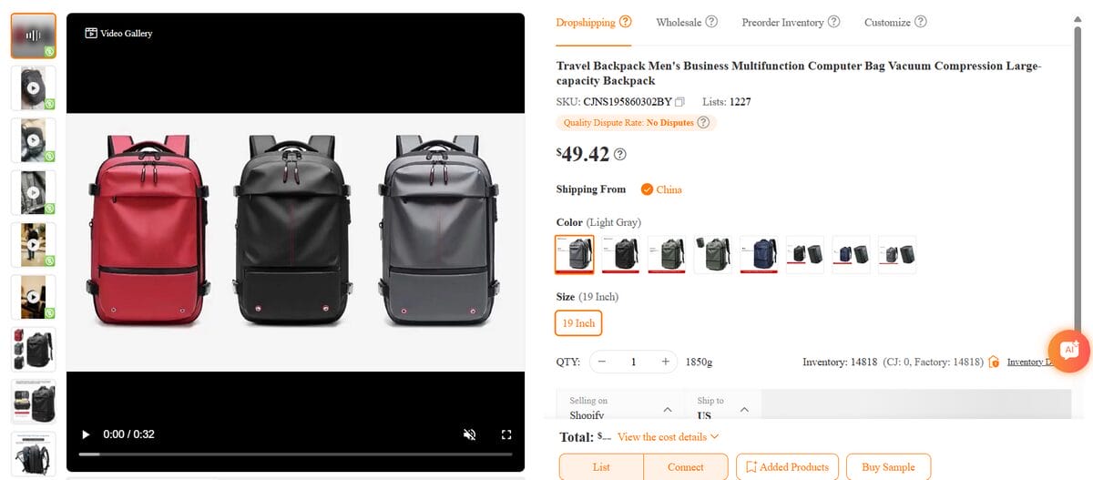 backpack type of bags for dropshipping