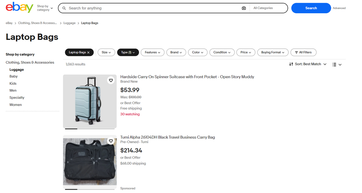 laptop type of bags for dropshipping