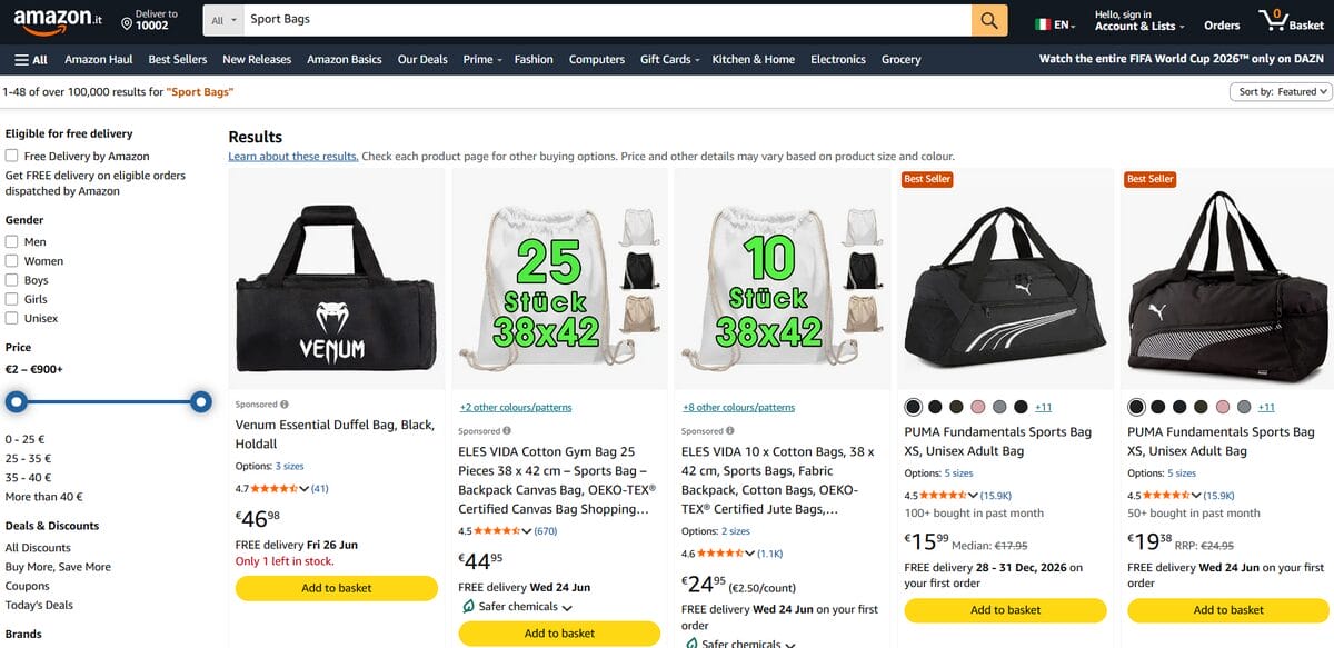 sport gym type of bags for dropshipping