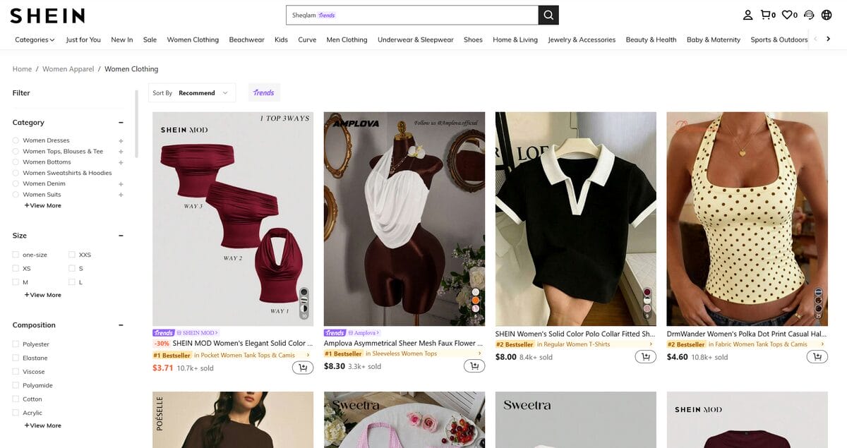 SHEIN clothing for women online selling
