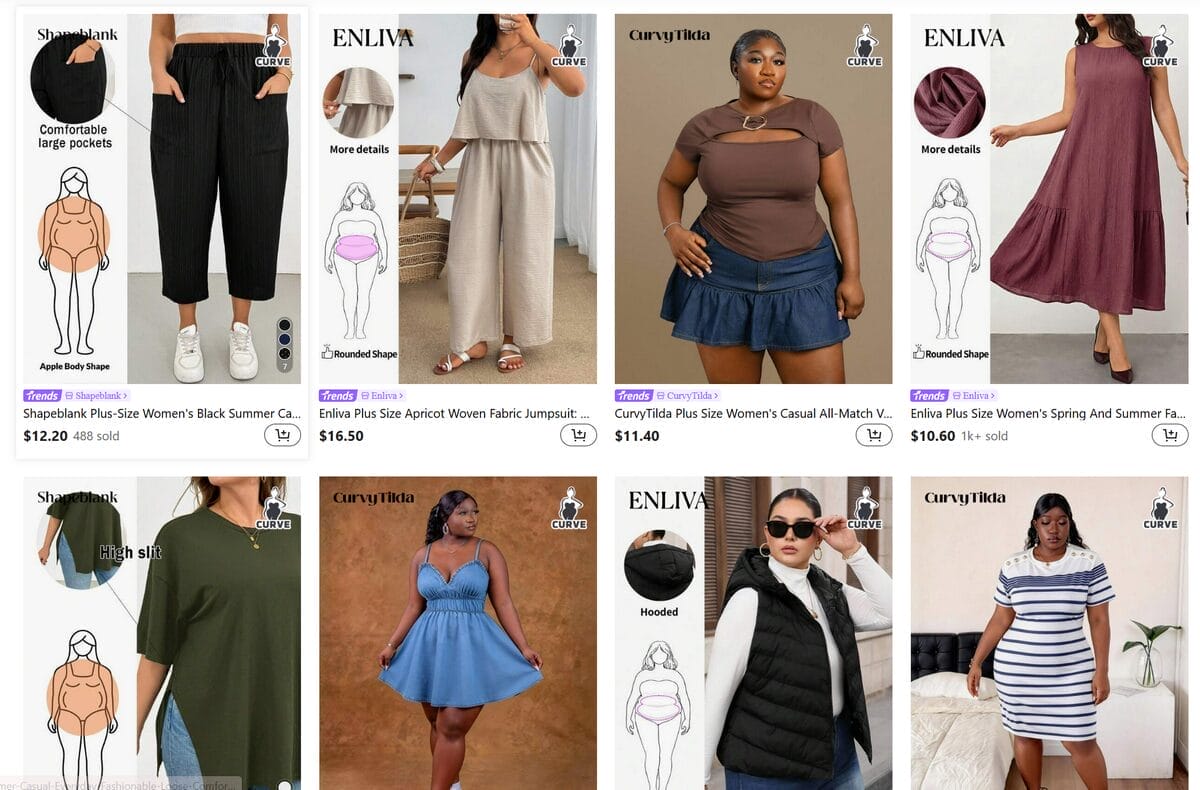 dropshipping women's plus size fashion
