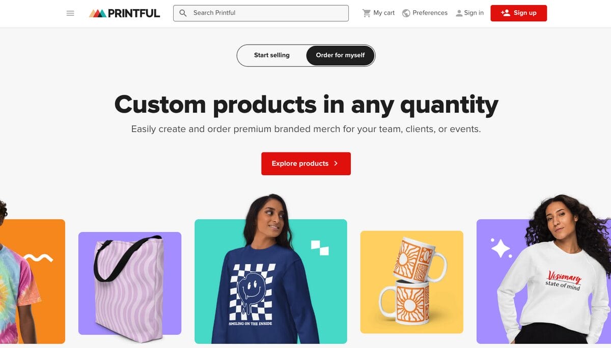 Printful, one of the best print-on-demand suppliers for dresses
