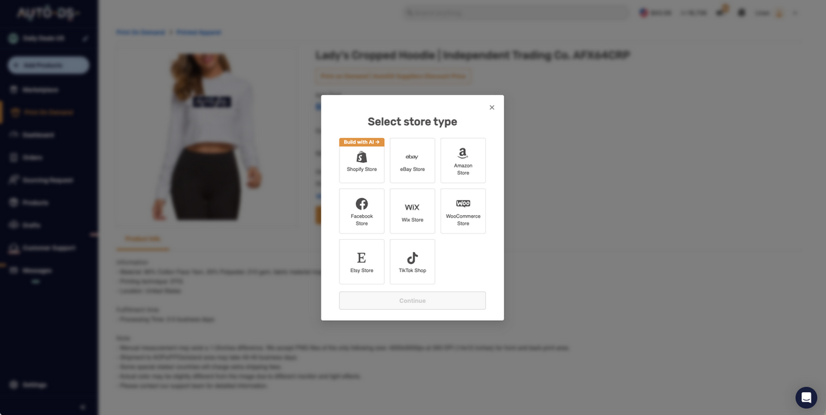 Set up your online store for print-on-demand