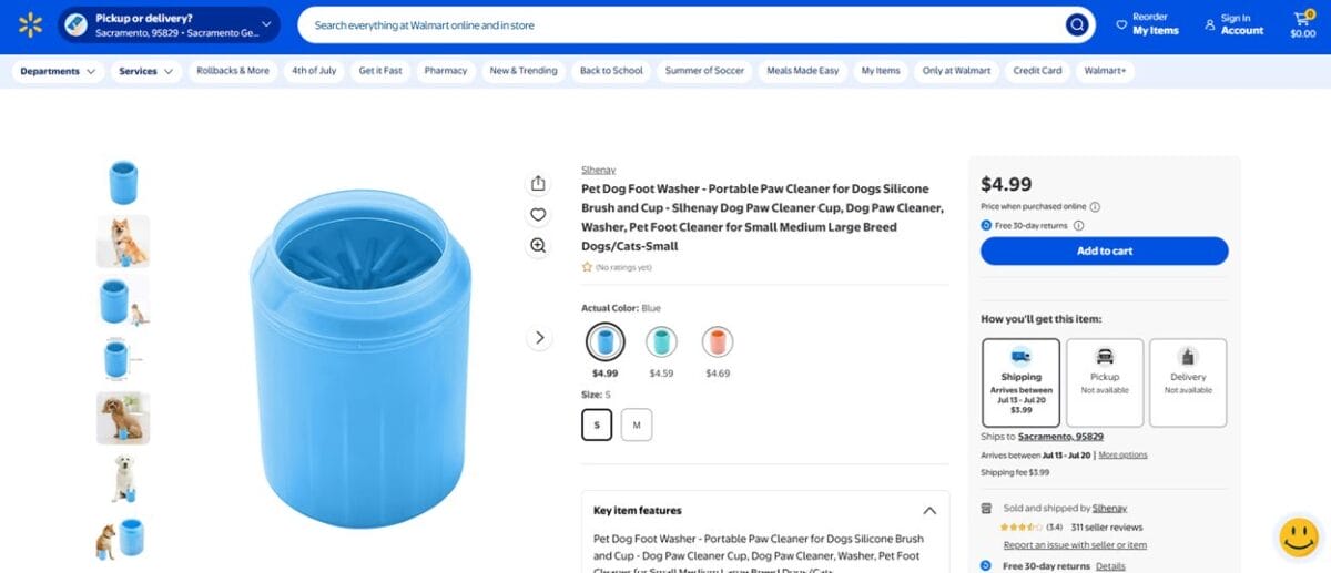 Portable Paw Washer On Walmart