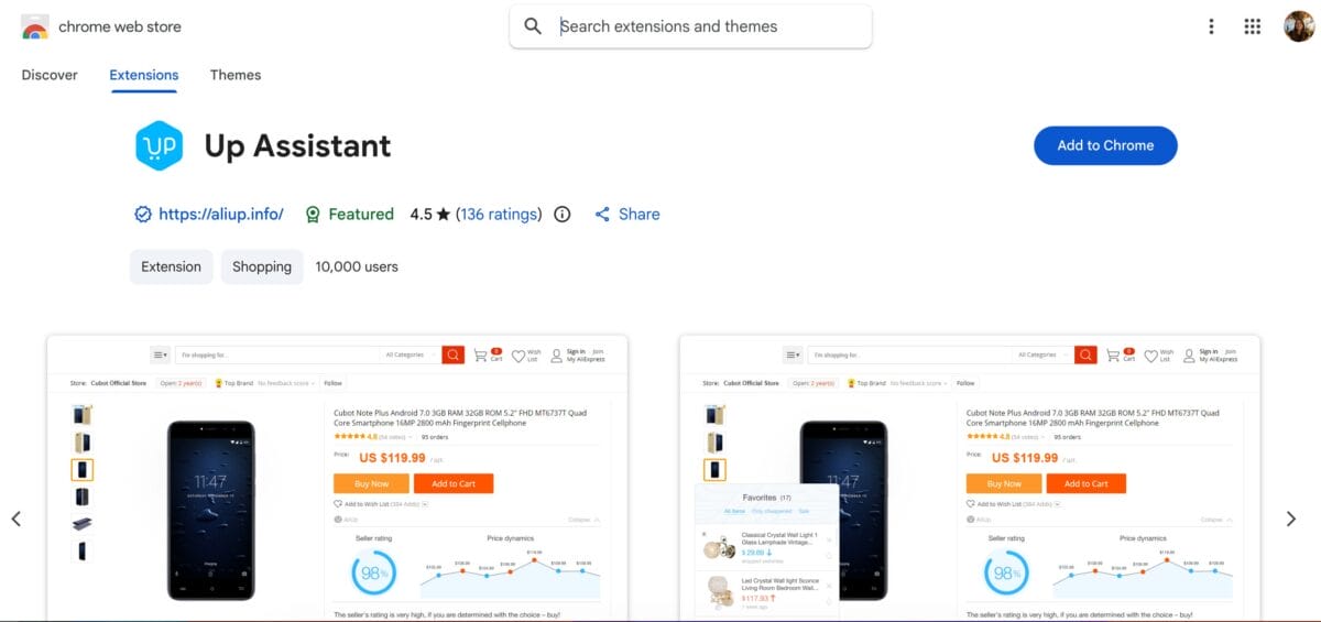 up assistance chrome extension