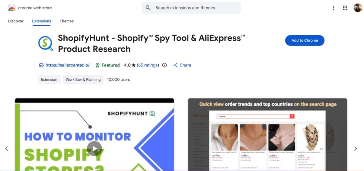 shopify hunt chrome extension for aliexpress