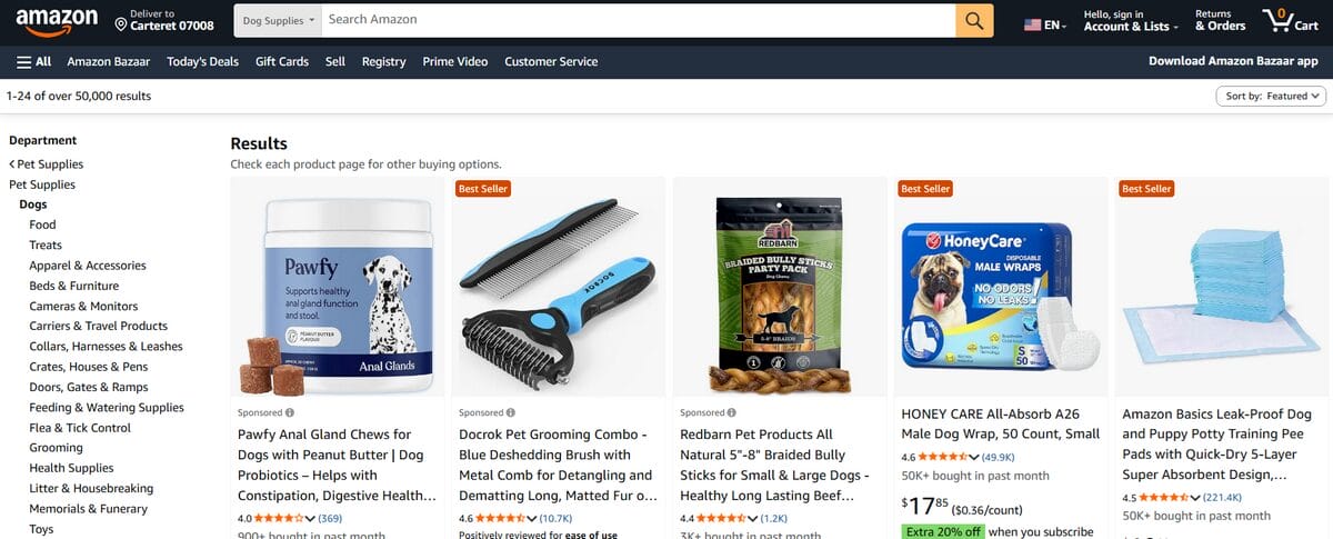 Pet products profitable niches for dropshipping on Amazon