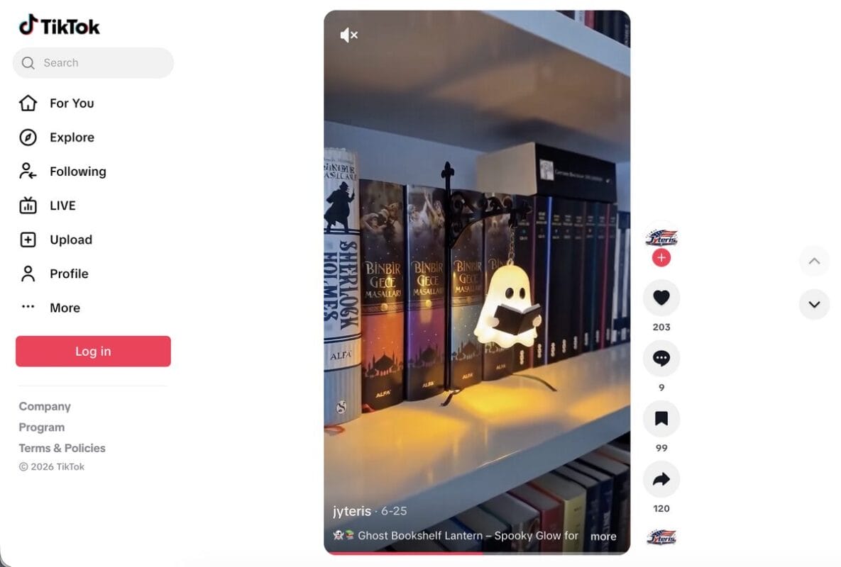 Ghost Bookshelf Lantern TikTok ad, one of the best dropshipping products for August 2026