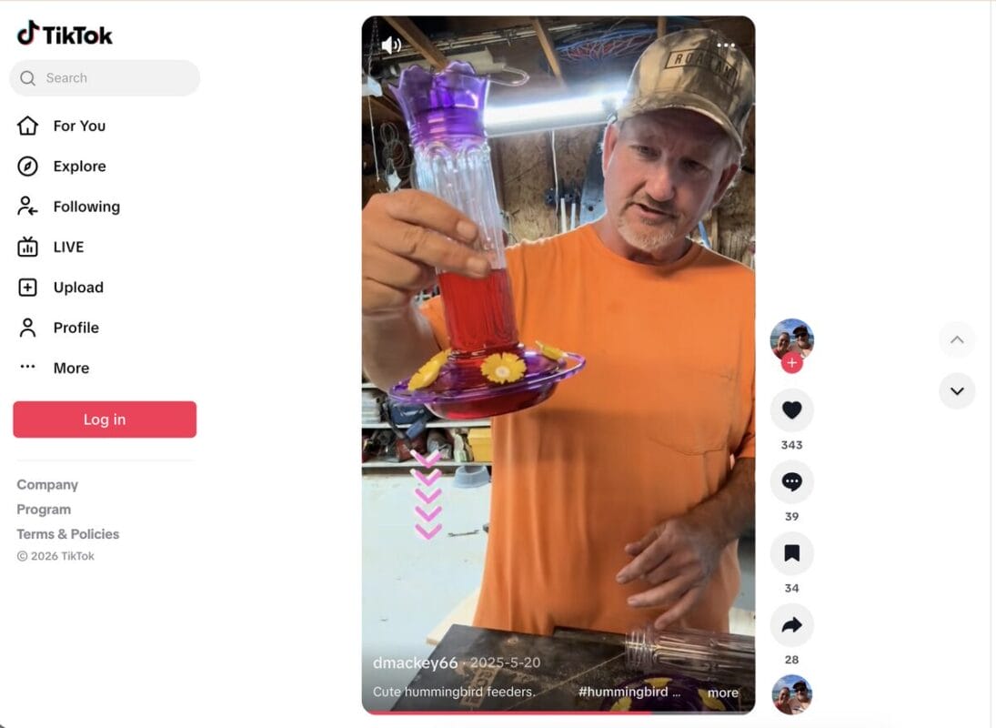 Glass Hummingbird Feeders for Outdoors TikTok Ad, one of the best dropshipping products for August 2026