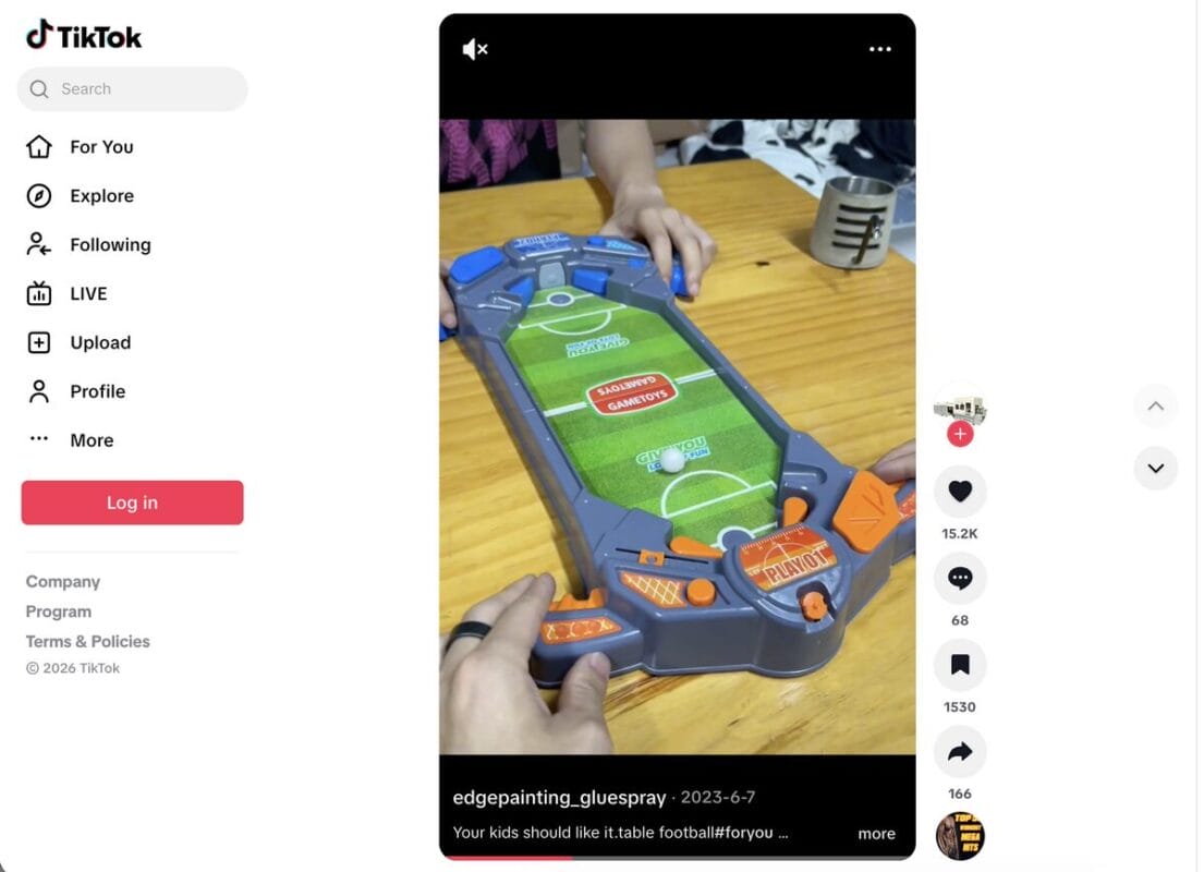 Water Spraying Table Football TikTok ad, one of the best dropshipping products for August 2026