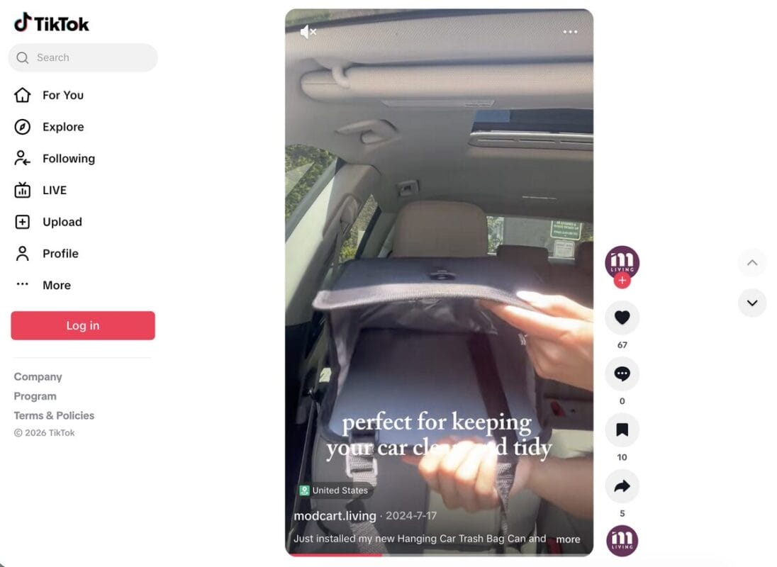 Car Multi-Function Storage Bag TikTok ad, one of the best dropshipping products for August 2026
