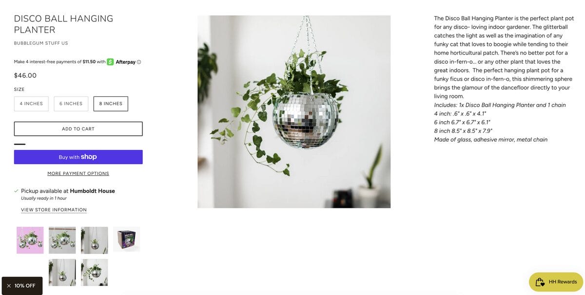 Disco Ball Plant Hanger TikTok ad, one of the best dropshipping products for August 2026