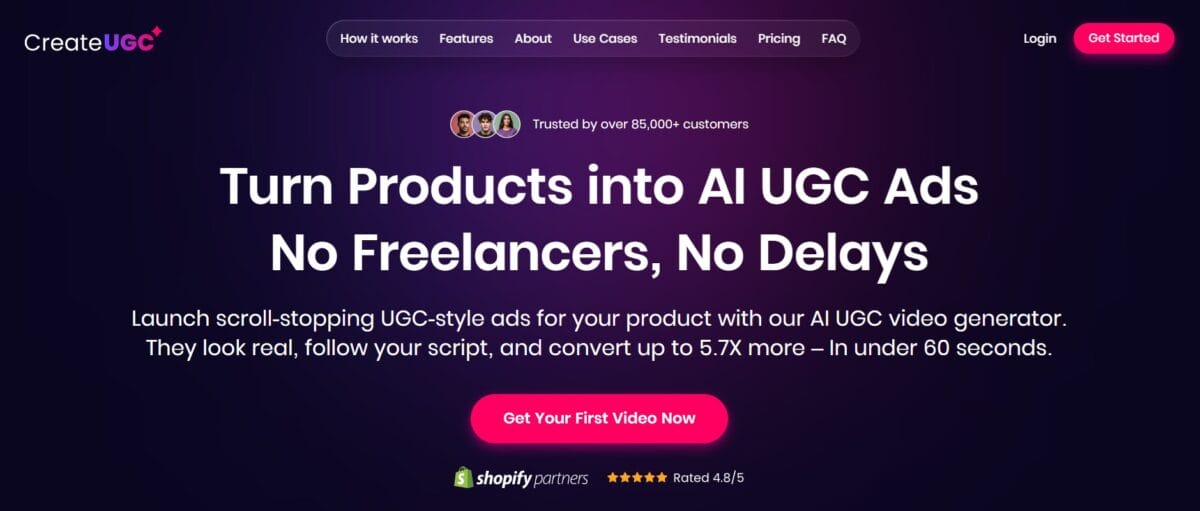 CreateUGC best AI UGC ads creator tool 