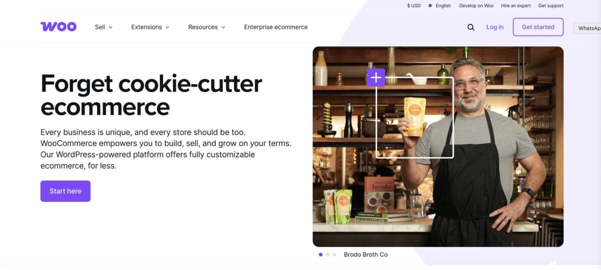 WooCommerce's homepage