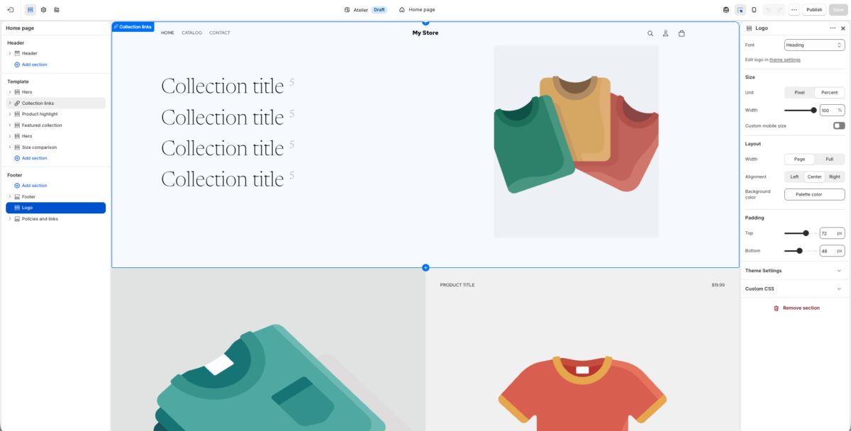 Shopify Theme Editor for dropshipping