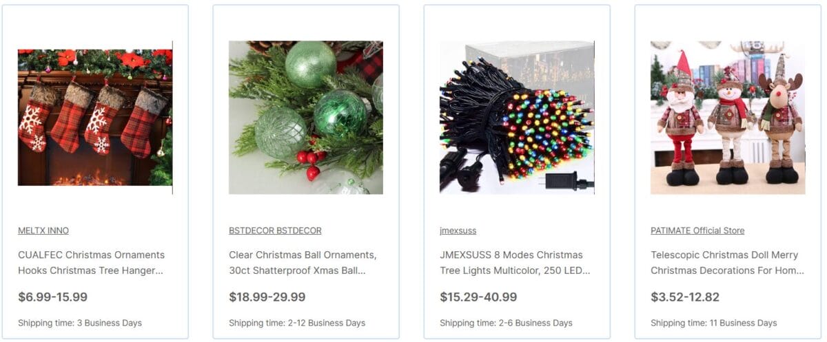 Christmas products on AutoDS for Q4 dropshipping