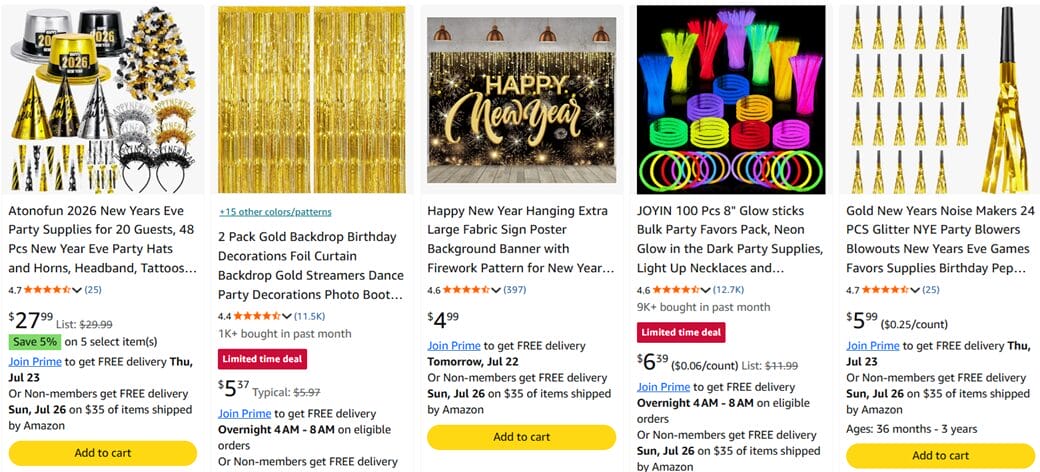 New York's eve shopping for Q4 dropshipping on Amazon