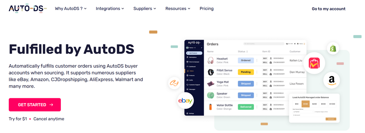 Fulfilled by AutoDS dropshipping orders feature