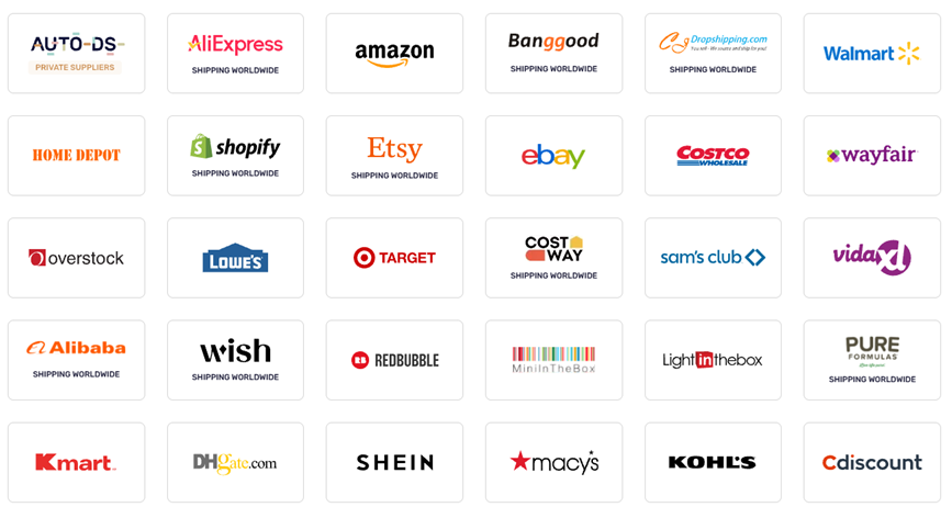 AutoDS supported suppliers