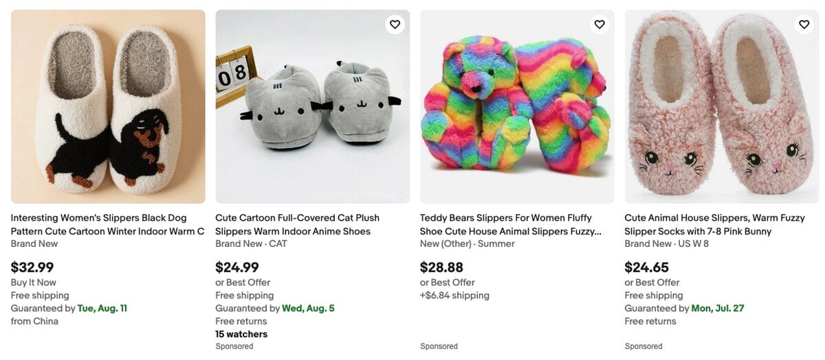 Cute Animal Slippers, one of the best Q4 dropshipping products